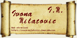 Ivona Milatović vizit kartica